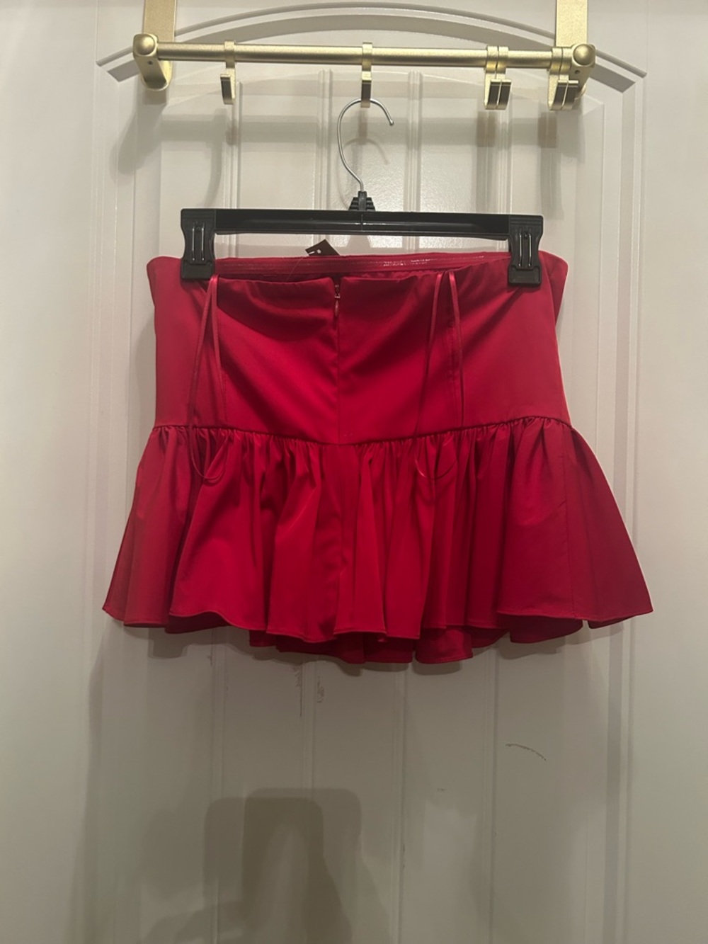 J. Crew Red Ruffled Mini Skirt - Picture 2 of 4